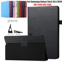 ราคา เคสแท็บเล็ตหนัง PU แบบพับได้ สําหรับ Samsung Galaxy Tab A 10.5 2018 SM-T590 T595 Galaxy Tab A 10 5 T590 (22570480684)