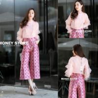 ราคา Copbrand​ ชุดเข้าเซท​ งานป้าย​ ขายดี​ หมดเร็วมาก​ เสื้อชีฟอง มีซับใน กางเกงผ้าทอ ลายสวย (2216292491)