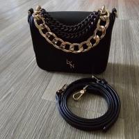 ราคา กระเป๋า Crossbody LYN สีดำ มีสายโซ่สีดำทองประดับไว้ถือได้ แท้ 100% มีรอยด้านหลัง เนื่องจากการจัดเก็บ ขอคนรับได้นะคะ (24124338303)