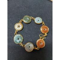 ราคา สร้อยข้อมือเหรียญเงินโบราณจีน(ผิงอันโค่ว)หยกแท้หลากสี เจไดท์ไทป์เอ✅️ (26070875311)