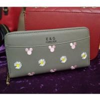 ราคา กระเป๋าสตางค์ใบยาวสีเทางานปัก (8109098352)