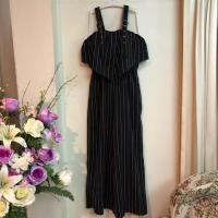 ราคา ชุดจั๊มเกาะอก กางเกงขายาว งานป้าย สีดำ (5217101868)