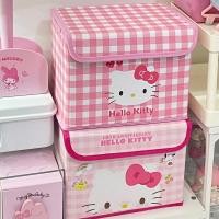 ราคา กล่องเก็บของแบบพับได้คิตตี้สีชมพูสาวตะกร้าเก็บเดสก์ท็อปในครัวเรือนสาวตะกร้าจิปาถะ (26342447404)