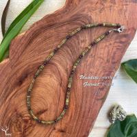 ราคา สร้อยคอ หินแท้ 100% " ยูนาไคต์ และ โกเมน " ขนาด 4mm หินนำโชค หินมงคล หินธรรมชาติ Garnet & Unakite (20971714267)