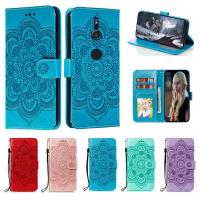 ราคา Emboss ดอกไม้หนังสําหรับ Sony Xperia XZ2 H8216 H8266 H8296 XZ2 Datura กระเป๋าสตางค์พลิกหนังสือ Funda (28734667632)