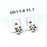 ราคา ต่างหูเงินแท้นพเก้าcz ทรงเต่า (1926422996)