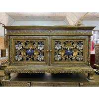 ราคา ตู้ไม้แกะสลัก ตู้วางทีวี ลายฟักทอง กว้าง 100 x สูง 60 x ลึก 40 cm. ประกอบแล้ว ทำสีทองเก่าโบราณ เดินเส้น แต่งติดกระจกสี (27161402359)