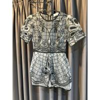 ราคา ชุดจั๊มสูทขาสั้น ผ้าแก้ว ซีทรู ปักลาย งานป้าย (10098916338)