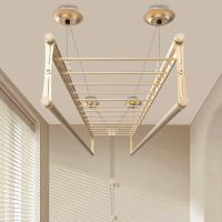 ราคา ยกราวตากผ้าสำหรับระเบียงบ้าน ราวแขวนผ้าสี่เสาแบบมือหมุนระเบียงบ้านในร่ม (25139852044)