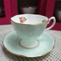 ราคา New Royal Albert Polka Rose ถ้วยกาแฟจานรอง (41174546614)