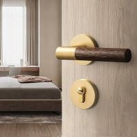 ราคา ใหม่ล็อคประตูสไตล์จีนในห้องนอน โลหะผสมสังกะสี ล็อคประตูแม่เหล็กปิดเสียง มือจับประตูไม้ล็อคประตูแยก (28556969520)