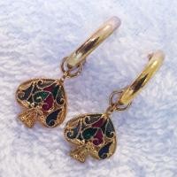 ราคา ต่างหูทองลงยาสุโขทัยแบบห่วง (8546789013)