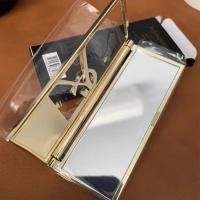 ราคา ️ ความรู้สึกระดับไฮเอนด์ YSL Counter Metal Hollow กระจกแต่งหน้าแบบพกพาพับได้ Magnetic Small Mirror แบบพกพา * (25340985118)