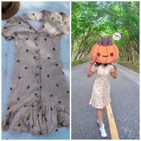 ราคา เดรสปักลายดอกไม้ ผ้าลินิน ผ้านิ่ม (16807738072)