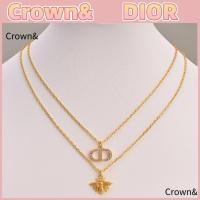 ราคา สร้อยคอทองคำสำหรับผู้หญิง DIOR CD ลายผึ้งประดับเพชร ของแท้ 100% ใหม่เอี่ยม (48253009001)