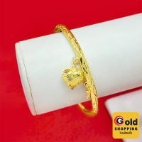 ราคา กำไลทอง กำไลหลอดตัดลายห้อยจี้หัวใจ เส้นผ่านศูนย์กลาง 5.6 ซม. เสริมบารมี ใส่ออกงานได้ ชุบทองติดทน สวยเรียบหรู พร้อมส่ง (25945795841)