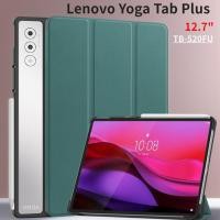 ราคา เหมาะสําหรับ LENOVO YOGA Tab Plus TB520FU Pad Pro 12.7inch case ซม.ซองหนังแบนป้องกันกรณีวงเล็บฝาครอบ Shock-proof Shell ฟิล์มป้องกันกรณี (27627456709)