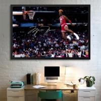 ราคา โปสเตอร์บาสเกตบอล Michael Jordan flying dunk ภาพวาดภาพวาดผ้าใบพิมพ์ Wall Art สําหรับตกแต่งบ้าน (54853433513)
