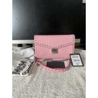 ราคา New MCM แบรนด์เนมแท้ MCM Women's Leather Patricia Crossbody Studded Chain Wallet (18718512071)