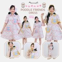 ราคา DW293 Poddle Friends Dress ชุดเดรสพร้อมเซ็ตผ้าโพกผม พิมพ์ลายน้องพุดเดิ้ล แต่งระบายลูกไม้ย้อมสีตา (27291210211)