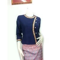 ราคา #เสื้อผ้าไทยสีกรมท่าเดินเทป #เสื้อผ้าฝ้ายสีกรมท่าคอจีน เสื้อ #เสื้อทำงานผ้าไทยสีขาวคอจีน #เสื้อผ้าฝ้ายสีกรมท่าแขนสามส่วน (1680257690)