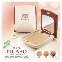 ราคา SUPER PICASO PLUS VITAMIN E Two Way Powder Cake แป้งเค้กผสมครีมรองพื้นและกันแดด สำหรับทาหน้า (22852699158)