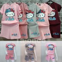 ราคา ชุดเซ็ท เสื้อ+กางเกง ลายการ์ตูน Hello FILA ชุดเซ็ทผู้หญิง (1879544725)