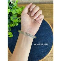 ราคา กำไลข้อมือผู้ชายเงิน ลายถักเปีย เงินเเท้92.5% yangsilver (25773289429)