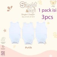 ราคา นารี ที่รัก สายเดี่ยว 3ชิ้น - สายเดี่ยวจั๊มเปอร์สีขาวล้วน 3-12 เดือน (51503098156)