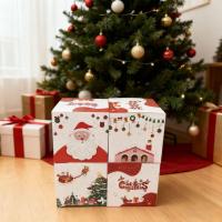 ราคา 4PC ใหม่คริสต์มาส Santa Claus สีขาวตกแต่งกล่อง Holiday Surprise Party ฉากตกแต่ง Prop กล่อง (52450586924)