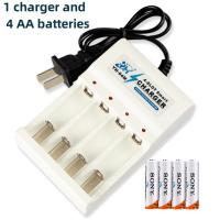ราคา Sony ถ่านชาร์จ AA4600mAh /AAA 4300 mAh NIMH Rechargeable Battery1.2V 2-8ก้อน charger (28230803458)
