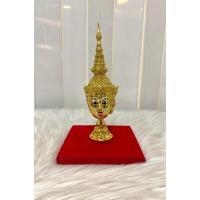 ราคา เศียรครู หัวโขน พระลักษณ์ กว้าง 2 นิ้ว สูง 6 นิ้ว เรซิ่น ปิดทองเค พร้อมฐานปิดทอง งานสวย ของที่ระลึก ของขวัญ khon mask (48751113588)