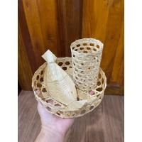 ราคา ไม้ไผ่สาน ถาด แก้ว เรือ ชุดจัดเบรค (ขายยกชุด3ชิ้น) (26803272402)