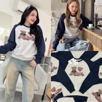 ราคา VL เสื้อแขนยาวสเวตเตอร์ สกรีนลายน้องหมี น่ารักมากกก รุ่นนี้ดีเทลแต่งแขนสลับสีทูโทนตัดกับตัวเสื้อ ทรงสวย (24854691278)