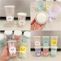 ราคา (มี 2 ขนาด) แก้วพลาสติก ลายการ์ตูน มีฝาปิด (25813302307)