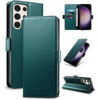 ราคา Wallet Flip Case for Samsung Galaxy S23 Ultra 5G - [RFID Blocking] Luxury PU Leather Card Holder Magnetic Phone Cover with Kickstand,Shockproof Protective Case,Green (57402128426)