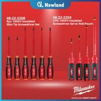 ราคา ชุดไขควงหุ้มฉนวน Milwaukee 1000v 4 ชิ้น & 6 ชิ้น (48-22-2204, 48-22-06) (28283659529)