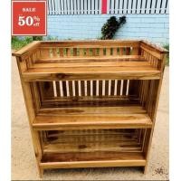 ราคา 3 ชั้นวางของไม้สัก ไม้สักแท้ (13825727345)