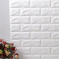 ราคา วอลเปเปอร์ พิมพ์ลายอิฐ 3D สำหรับตกแต่งผนัง ขนาด 70x77 cm (แพ็ค 15 ชิ้น)สีขาว (1609670458)