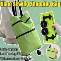 ราคา ล้อพกพา กระเป๋าจ่ายตลาด กระเป๋ารถเข็น กระเป๋าเก็บของ [2ใน1] กระเป๋าช้อปปิ้งมีล้อ รถเข็นจ่ายตลาดน้ําหนักเบา รถเข็นจ่ายตลาดพับได้มีล้อลาก 菜 小 . 拉 (40259815758)