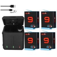 ราคา Go Pro Hero 9 Camera 3 Way Smart Charging Case Battery For Gopro 9 Black Accessories Kit (18047392228)