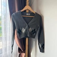 ราคา เสื้อคาดิแกนสีดำเทา GIORDANO (used) (22871994182)