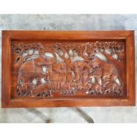 ราคา กรอบไม้สักแกะสลักฝูงช้าง (7661414067)