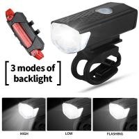 ราคา 1ชุด ไฟจักรยาน led ชุดไฟจักรยาน หลัง+ไฟหน้า กันน้ำ ชาร์จไฟusb ไฟท้ายจักรยาน (43422402707)