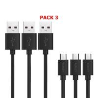 ราคา [Pack 3 เส้น] สายชาร์จ/ซิงค์ Aukey 3.9 ft. Micro USB 2.0 Data Sync Charge Cable ยาว 1.2 เมตร (สีดำ) (CB-D10) (1886034357)