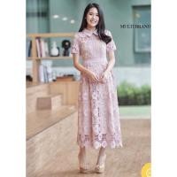 ราคา (m) เดรสยาว เดรสลูกไม้ คอปก สวยหรู งานป้าย borichta (15251177476)