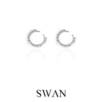 ราคา [ส่งด่วนฟรี]SWAN - Mia Pearl Ear Cuff ต่างหูหนีบเงินแท้ ประดับมุกแท้ มุกน้ำจืด ฝังเพชร CZ (9055179689)