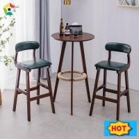 ราคา ชุดโต๊ะบาร์กลมไม้เนื้อแข็งพร้อมเก้าอี้ โต๊ะสูง เก้าอี้พักผ่อนบนระเบียง (28757354657)