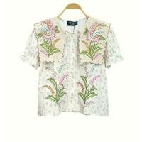 ราคา เสื้อคอบัวปักดอก ลายดอก แขนสั้น (41419777264)