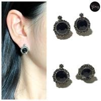 ราคา ✨ต่างหูเพชรทรงกลม งานเพชรสีดำ&เทา✨ (5045343656)